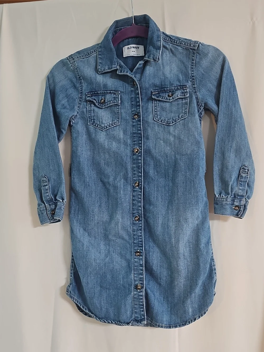 Old Navy Medium Blue Denim Shirt Dress